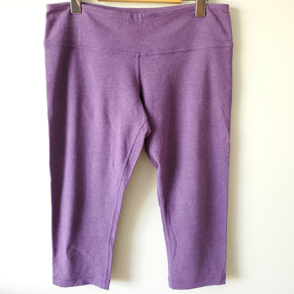 EUC Lululemon Wunder Under Crop *Cotton leggings, size 10, heathered purple